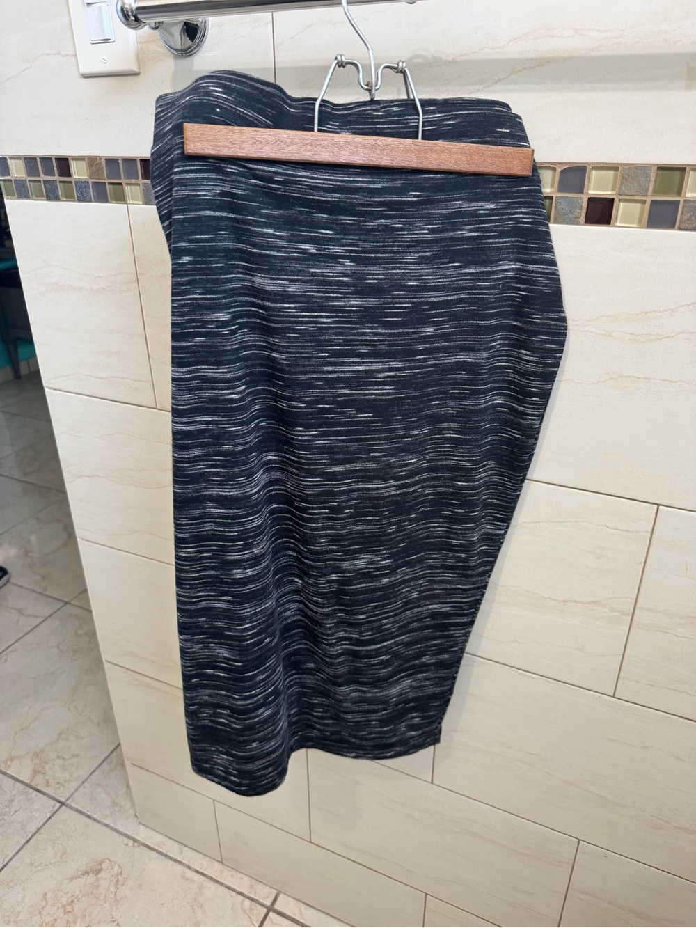 Apt. 9 Black Space-Dye Pencil Skirt